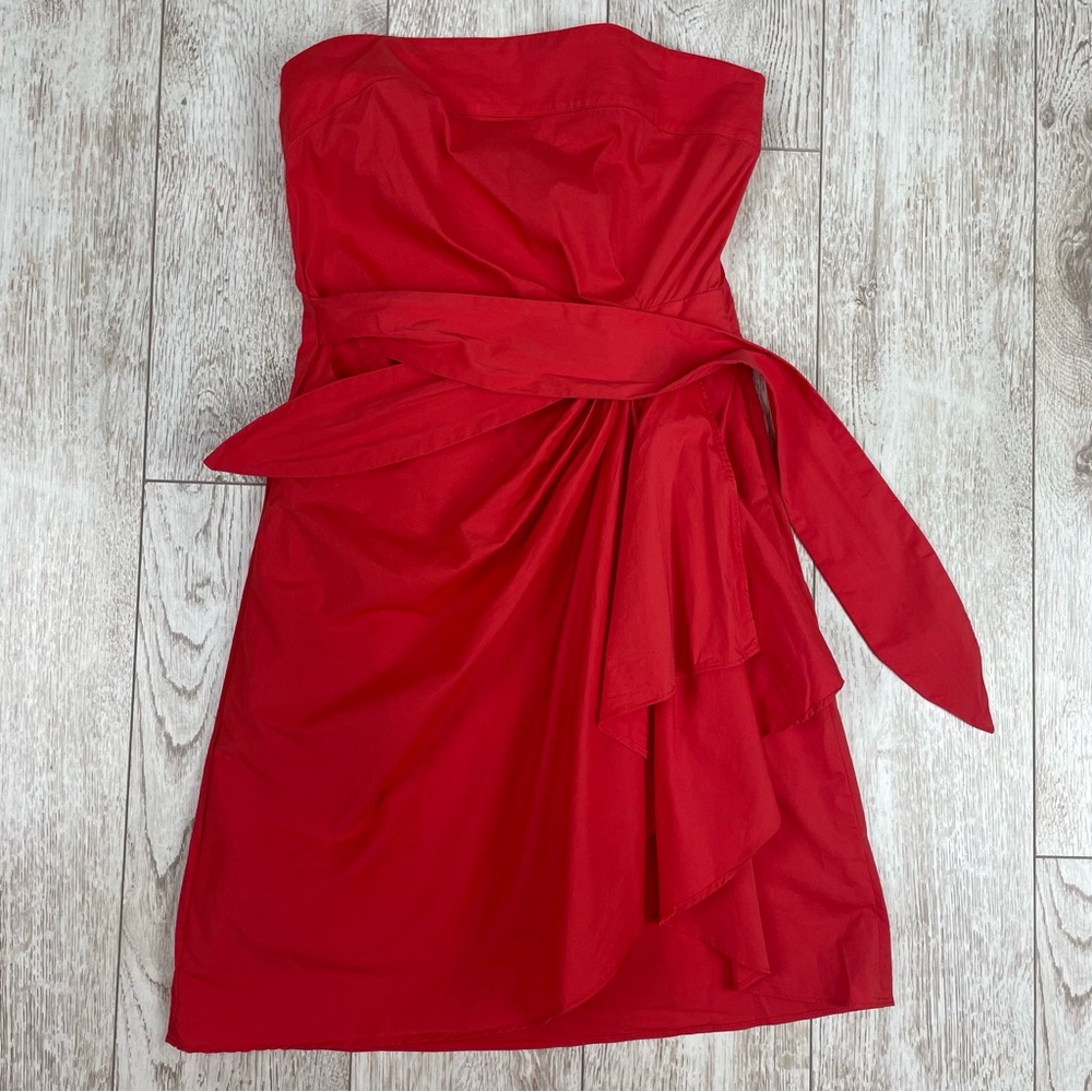 IRIS setlakwe 2 Elegant Red Strapless Dress
